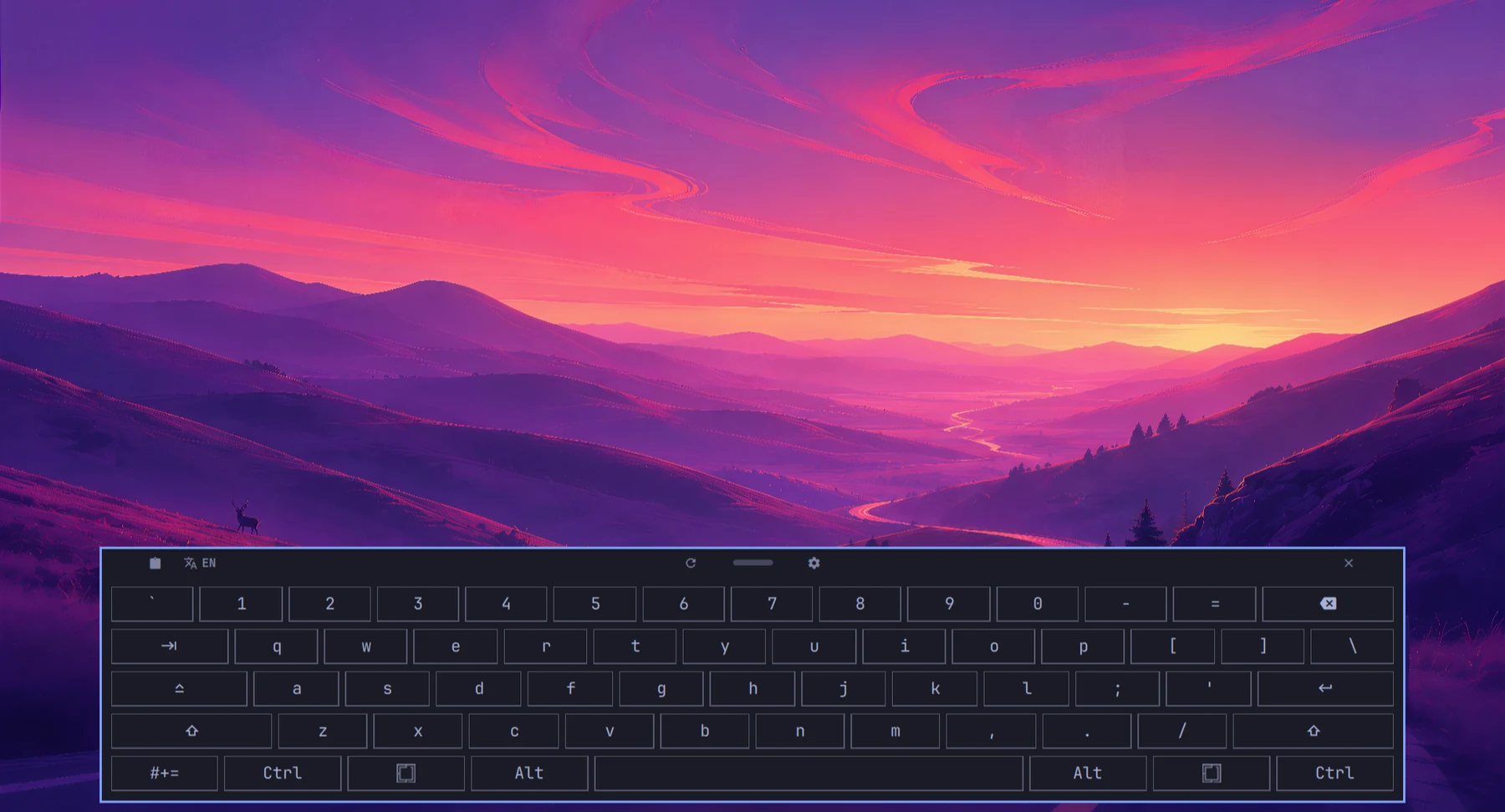 Le clavier complet sur un thème en direct